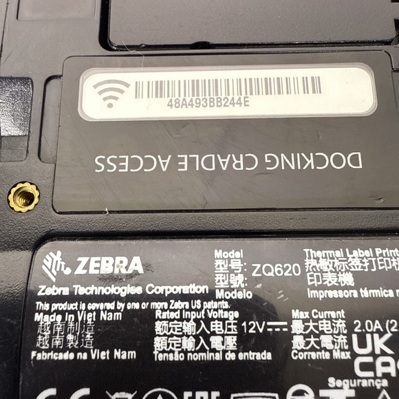 Zebra ZQ620 Mobile Direct Thermal Printer With Cords Tested Works - Picture 11 of 12